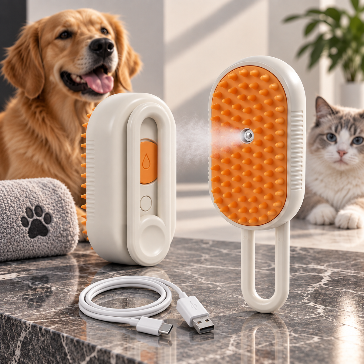 Peine vapor mascota quita pelo cepillo
