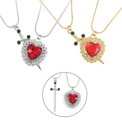 Cadenas para pareja corazón y espada / daga