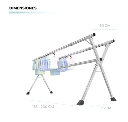 Tendedero plegable sin ruedas