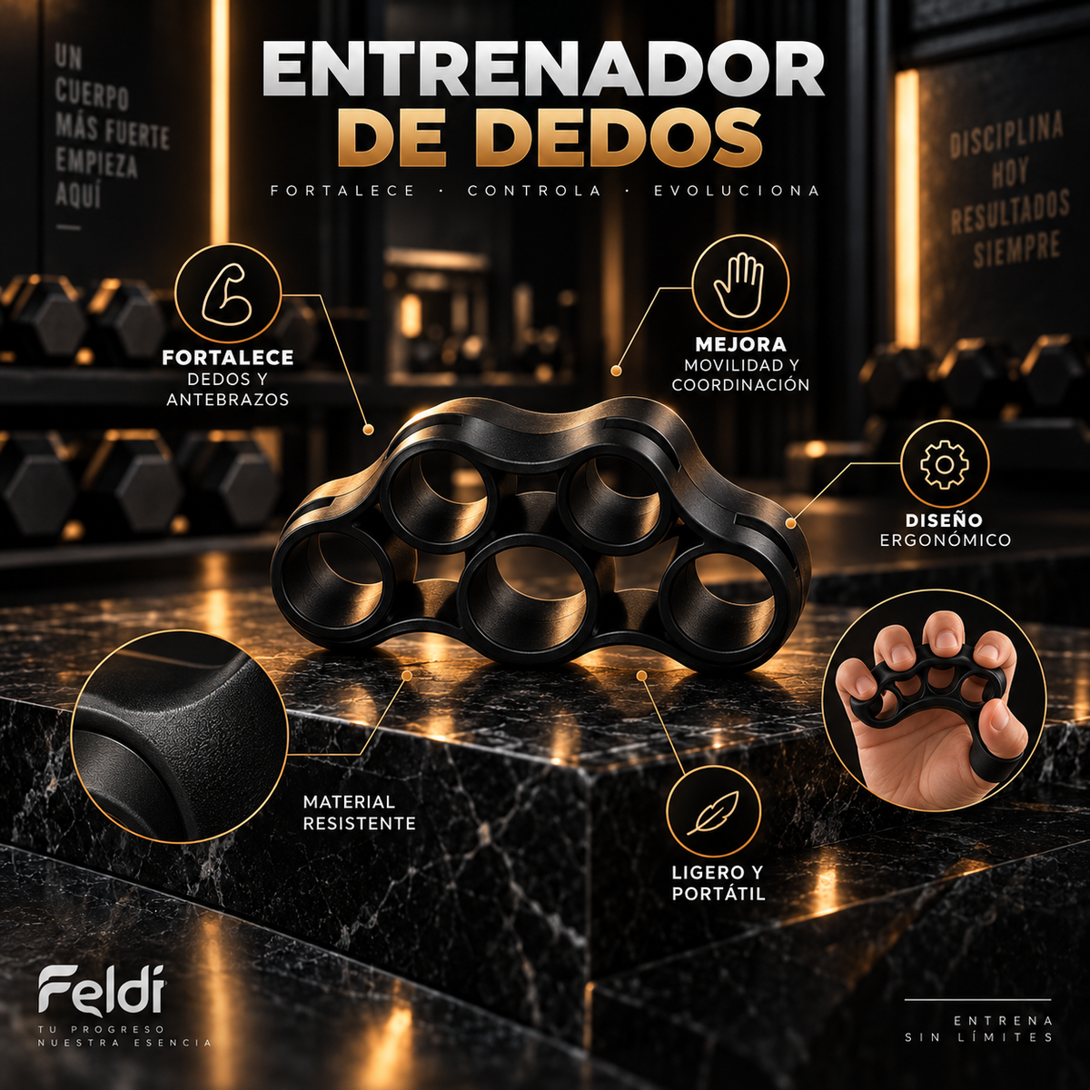 Ejercitador de antebrazo Hand Grip Kit