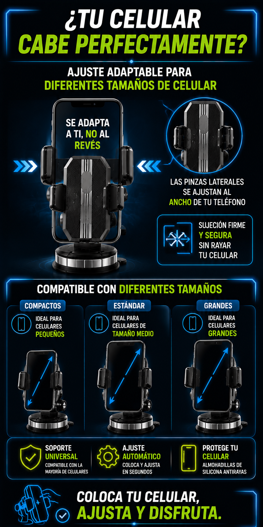 Soporte premium para celular GripDrive 360°