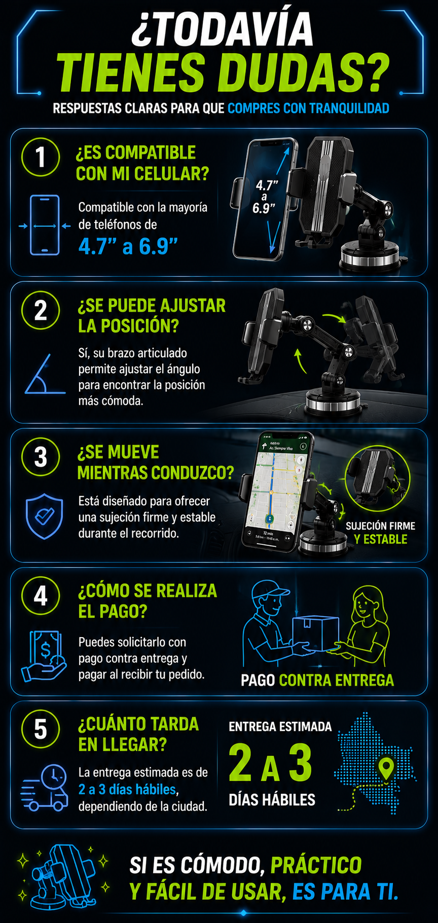 Soporte premium para celular GripDrive 360°