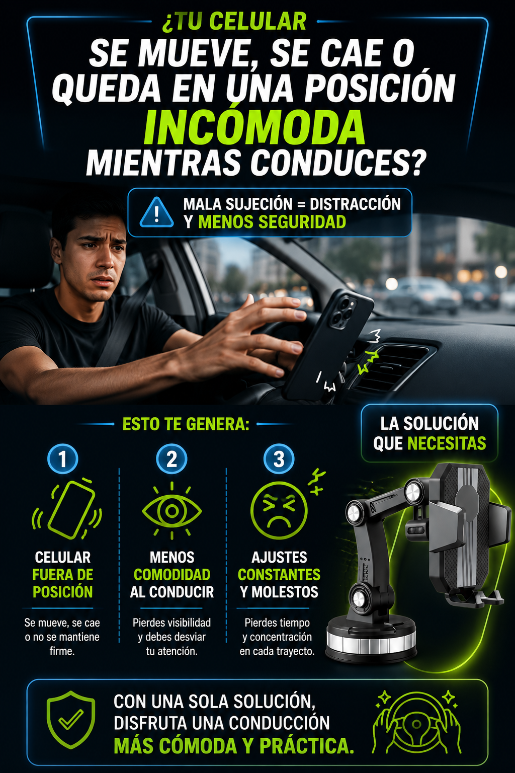 Soporte premium para celular GripDrive 360°