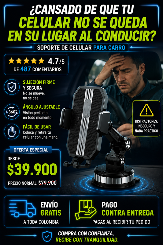 Soporte premium para celular GripDrive 360°
