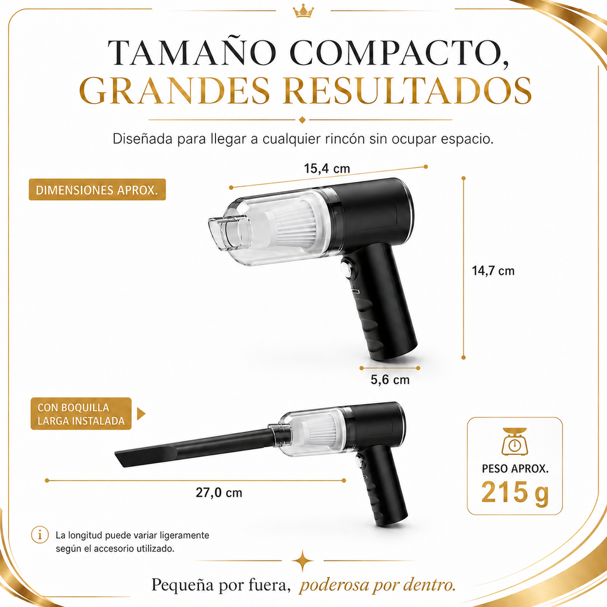 Mini aspiradora funcional 3 en 1 Vacora